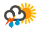 Patchy light rain in area with thunder